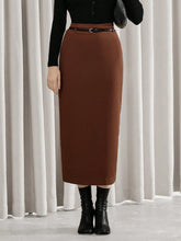 Modichic High Street Commuting Fashion Simple High Waist Slimming Belted Long Pencil Skirt For Women